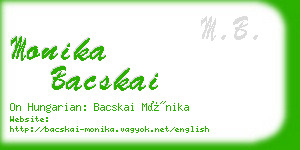 monika bacskai business card